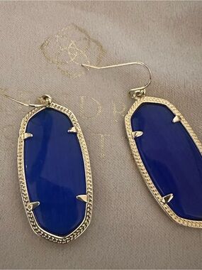Kendra Scott Gold-Tone Earrings with Royal Blue Stones